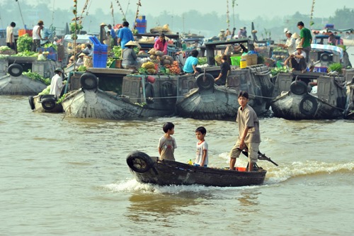 Le marché flottant de Cai Rang à Can THo - Croisiere Mekong entre Ho Chi Minh et Phnom Penh 3 jours